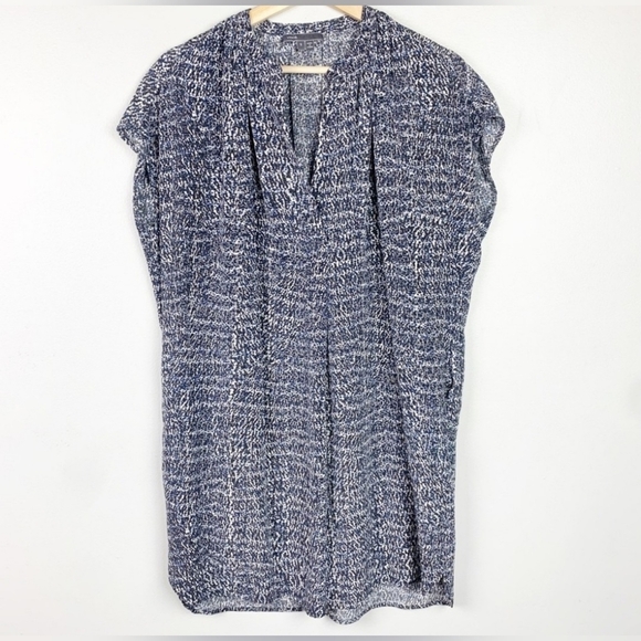 VINCE Silk Shift Static Print Tunic Dress With Pockets Size M - Picture 3 of 16